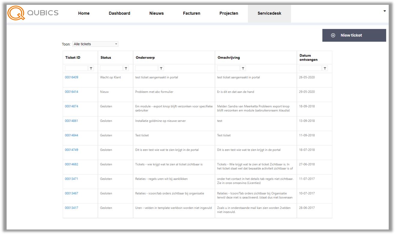 screenshot ticket overzicht klantenportaal